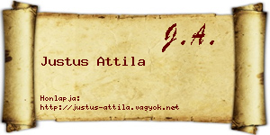 Justus Attila névjegykártya